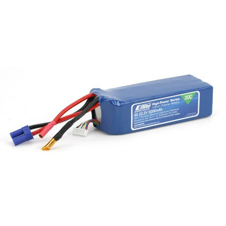 E-flite 6S 5000mAh 30C 22.2VLiPo, 10AWG EC5 (EFLB50006S30)
