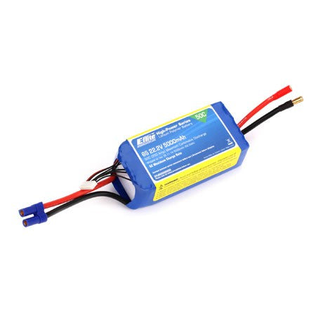 E-flite 6S 5000mAh 50C  22.2V LiPo, 10AWG EC5 (EFLB50006S50)