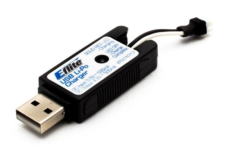 E-flite 1S USB Li-Po Charger, 500mAh High Current UMX (EFLC1013)