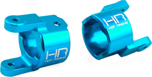 Hot Racing Blue Aluminum Front Axle C-Hubs (2) - 1/18 ECX Temper (ETE1906)