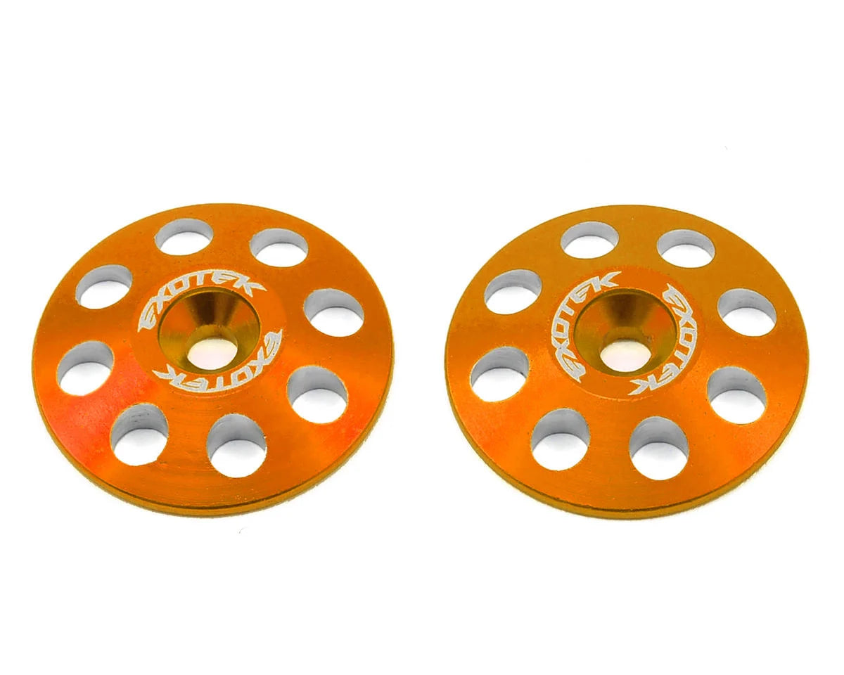 Exotek 22mm 1/8 XL Aluminum Wing Buttons (2) (Orange) (EXO1665ORG)