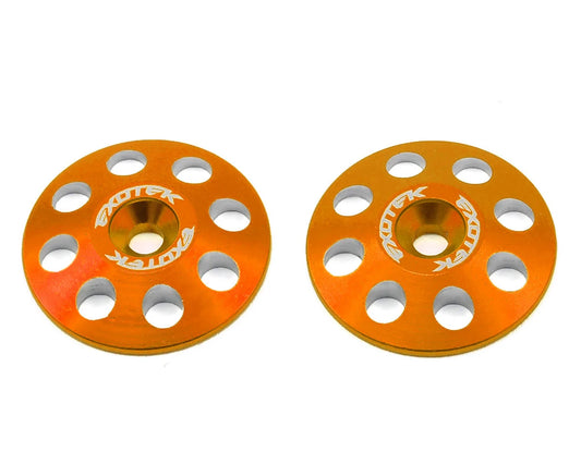 Exotek 22mm 1/8 XL Aluminum Wing Buttons (2) (Orange) (EXO1665ORG)