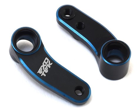 Exotek B6.1/T6.1/SC6.1 Aluminum Steering Bellcranks (Black/Blue) (2) EXO1848 Amain Hobbies