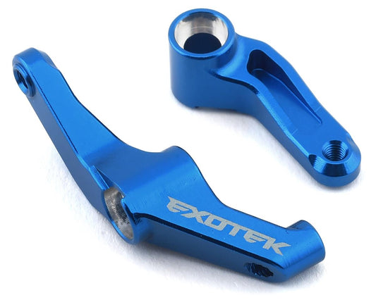 Exotek DR10 Aluminum HD Steering Crank Set (Blue) (EXO1972)