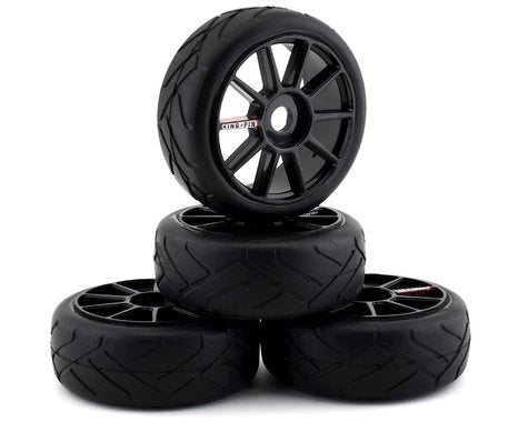 Firebrand RC Kingpin ST Pre-Mounted On-Road Tires (4) (Black) w/17mm Hex