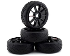 Firebrand RC Kingpin ST Pre-Mounted On-Road Tires (4) (Black) w/17mm Hex Amain Hobbies