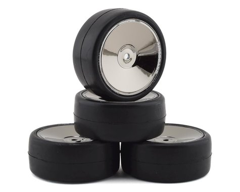 Firebrand RC UFO RS3 Pre-Mounted Touring Car Tires (4) (Smoke Chrome) w/CarpetMuncher Tires, 12mm Hex & 3mm Offset (FBR1UFOSLK732) Amain Hobbies