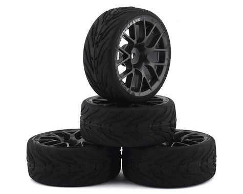 Firebrand RC Hypernova-RT3 Pre-Mounted On-Road Tires (4) (Gun Metal) (FBR1WHEHYP683) Amain Hobbies