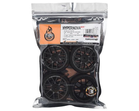 Firebrand RC Hypernova-RT3 Pre-Mounted On-Road Tires (4) (Gun Metal) (FBR1WHEHYP683)