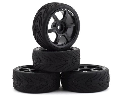 Firebrand RC Scorch RT3 Pre-Mounted On-Road Tires (4) (Black) w/FireFangs Tires, 12mm Hex & 3mm Offset (FBR1WHESCO078) Amain Hobbies