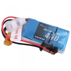 Gens Ace 450mAh 7.4V 25C 2S1P Lipo Battery Pack with JST-SYP Plug