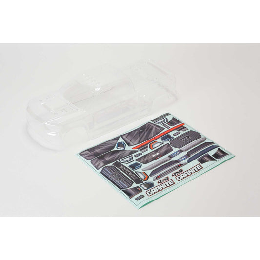 ARRMA 1/10 Clear Body with Decals and Window Masks: GRANITE 4X4 BLX (ARA402308)