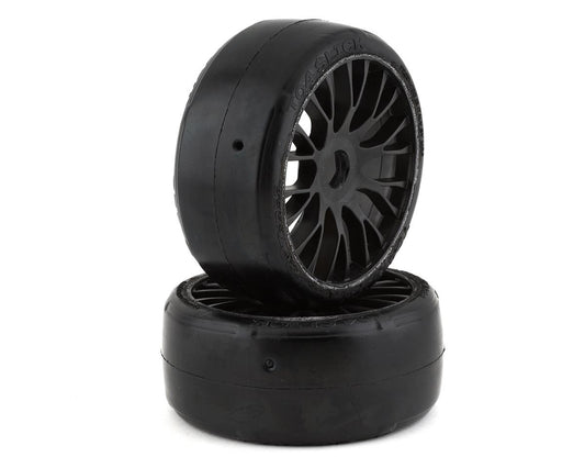 GRP Tires GT - TO4 Slick Belted Pre-Mounted 1/8 Buggy Tires (Black) (2) (XM7) w/FLEX Wheel (GRPGTX04-XM7)