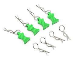 Hot Racing 1/10 Aluminum EZ Pulls w/Body Clips (Green) (4) (HRAAC03EZ05) Hot Racing