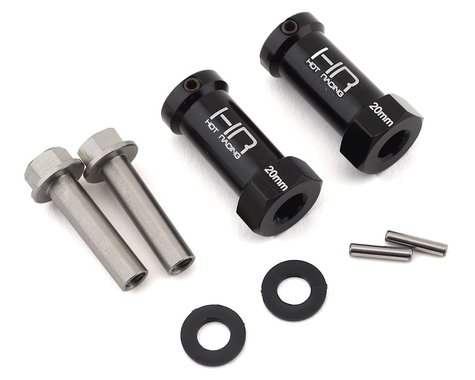 Hot Racing Axial Wheel Hub Extensions w/12mm Hex (Black) (2) (+20mm) (SCX10TT01) Hot Racing