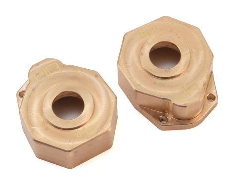 Hot Racing Traxxas TRX-4 Brass Heavy Metal Knuckle Portal Cover (2) (TRXF21HC) Amain Hobbies