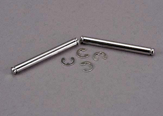Traxxas Suspension Pins, 31.5mm, Chrome (2) w/ E-clips (4) (2637)