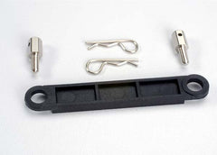 Traxxas Battery Hold-Down Plate (black)/ Metal Posts (2)/Body Clips (2) (3727)
