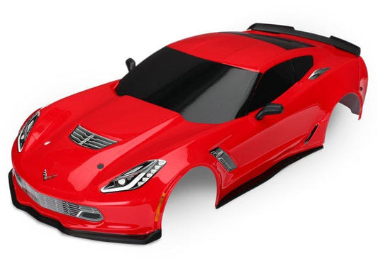Traxxas Body, Chevrolet Corvette Z06, red (painted, decals applied)  (8386R) TRAXXAS