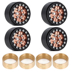 INJORA 1.0" 6-Spokes CNC Aluminum Beadlock Wheel Rims for 1/24 RC Crawlers (4) (W1022)