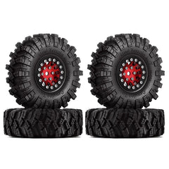 INJORA 1.0" 62*20.5mm Wheel Rims Mud Terrain Tires Set for 1/24 RC Crawlers (4) (W1049-T1007) INJORA