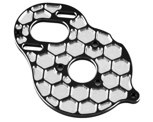 JConcepts DR10/SR10 +2 Aluminum "Honeycomb" Motor Plate (Black) (JCO2910-2)