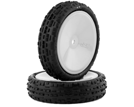 JConcepts Swaggers 2.2" Pre-Mounted 2WD Front Buggy Carpet Tires (White) (2) (Pink) w/12mm Hex (JCO3137-101011)