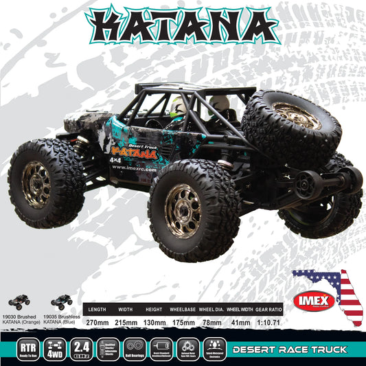 IMEX Katana 1/16th Scale Brushed RTR 4WD Desert Truck (19030-Blue)