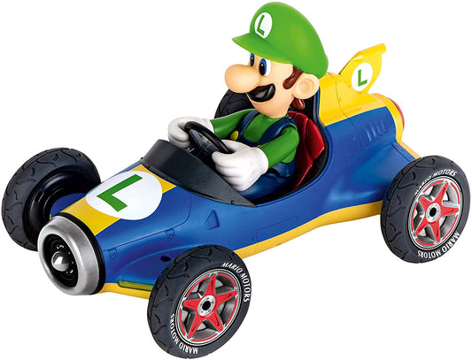 Carrera RC Official Licensed Mario Kart Mach 8 Luigi 1: 18 Scale 2.4 Ghz Remote Radio Control Car with Rechargeable Life Battery