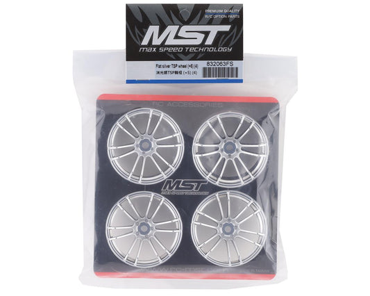MST TSP Wheel Set (Flat Silver) (4) (5mm Offset) w/12mm Hex