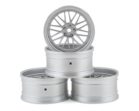 MST LM Wheel Set (Flat Silver) (4) (Offset Changeable) w/12mm Hex 832102FS