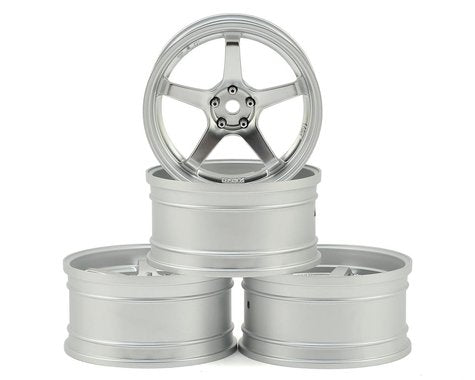 MST GT Wheel Set (Chrome/Matte Silver) (4) (Offset Changeable)