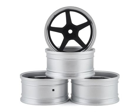 MST GT Wheel Set (Matte Silver/Black) (4) (Offset Changeable) 832110FBK