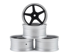 MST GT Wheel Set (Matte Silver/Black) (4) (Offset Changeable) 832110FBK