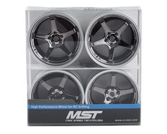 MST GT Wheel Set (Matte Silver/Black Chrome) (4) (Offset Changeable) MXS-832110SBK