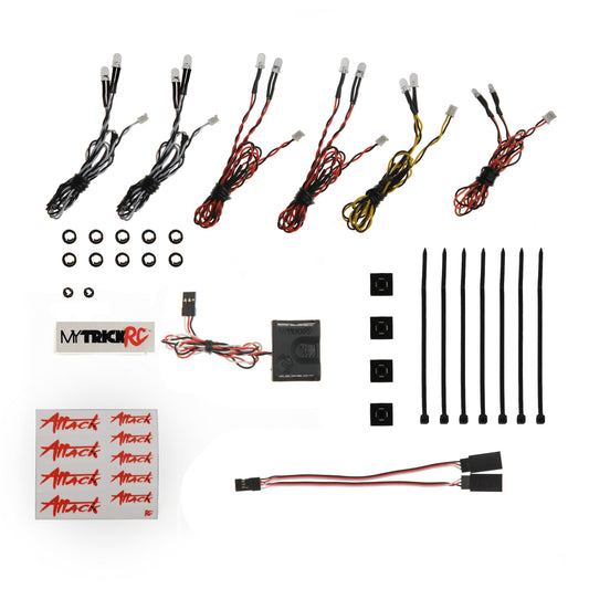 My Trick RC: Attack After-Burner 1402 Light Bar Kit- 1-SQ-1 Controller, 12-LEDs, 2-Backfire HRP