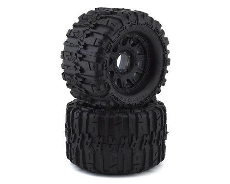 Pro-Line Trencher HP Belted 3.8" Pre-Mounted Truck Tires (2) (Black) (M2) w/Raid Wheels (PRO1015510)