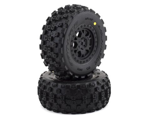 Pro-Line Badlands MX Short Course Tire w/ProTrac Renegade Wheels (Black) (2) (M2) (PRO1015633)