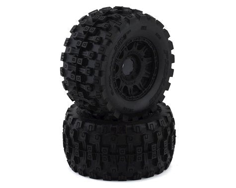 Pro-Line Badlands MX38 HP Belted 3.8" Pre-Mounted Truck Tires (2) (Black) (M2) w/Raid Wheels (PRO1016610) Horizon Hobby