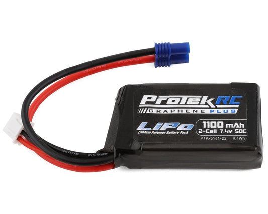 ProTek RC 2S 50C 1100mAh Losi Mini T/B & JRX2 LiPo Battery w/EC2 Connector (PTK-5141-22)