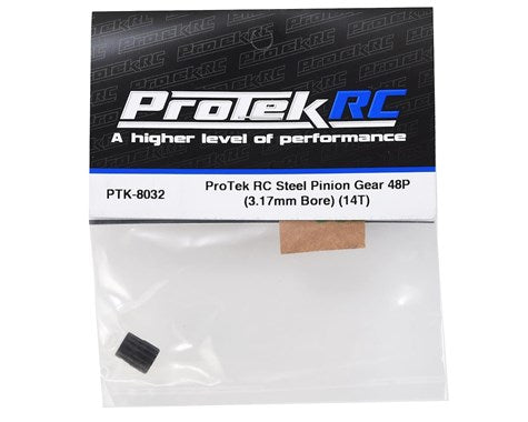 ProTek RC Lightweight Steel 48P Pinion Gear (3.17mm Bore) (14T) (PTK-8032) Amain Hobbies