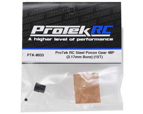 ProTek RC Lightweight Steel 48P Pinion Gear (3.17mm Bore) (15T) (PTK-8033) Amain Hobbies