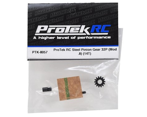ProTek RC Steel 32P Pinion Gear w/3.17mm Reducer Sleeve (Mod .8) (5mm Bore) (14T) (PTK-8057)