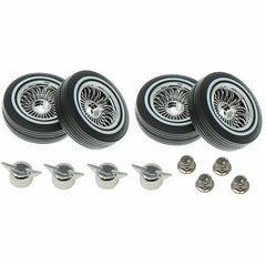 Redcat Racing SixtyFour Whitewall Low Pro Tires & Wheels w/Wheel Nuts (Chrome) (BS286001)