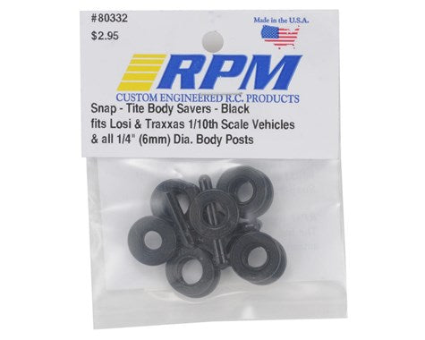 RPM 1/4" Snap-Tite Body Savers (Black) (5) (RPM80332)