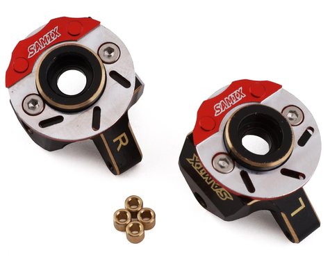 Samix SCX24 Brass Heavy Steering Knuckle Set w/Brake Rotor Amain Hobbies