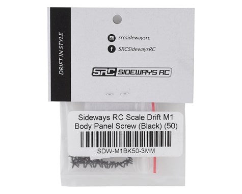Sideways RC Scale Drift M1 Body Panel Screw (Black) (50) SDW-M1BK50-3MM