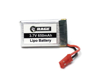 Rage 1S 3.7V 650mAh Lipo Battery; Stinger 240 (RGR4054)