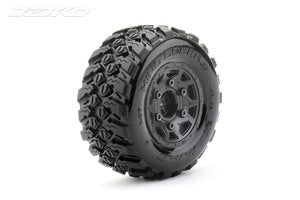 JETKO 1/10 SC King Cobra Tires Mounted on Black Claw Rims, Medium Soft, 12mm Hex, 0" Offset (JKO3102CBMSGNB1)