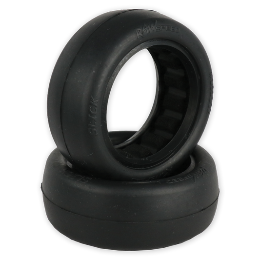 Raw Speed Slick - 2WD Front Buggy Tires w/Inserts 2.2" (1 pr) Soft Yellow 161102SB Raw Speed